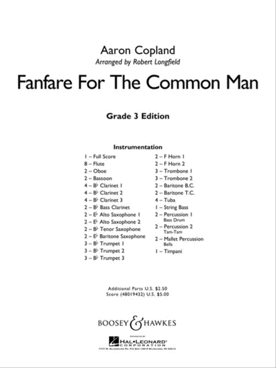 Fanfare for the Common Man Concert Band scores gallery preview page 2