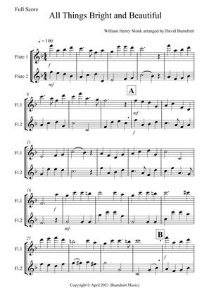 All Things Bright and Beautiful for Flute Duet