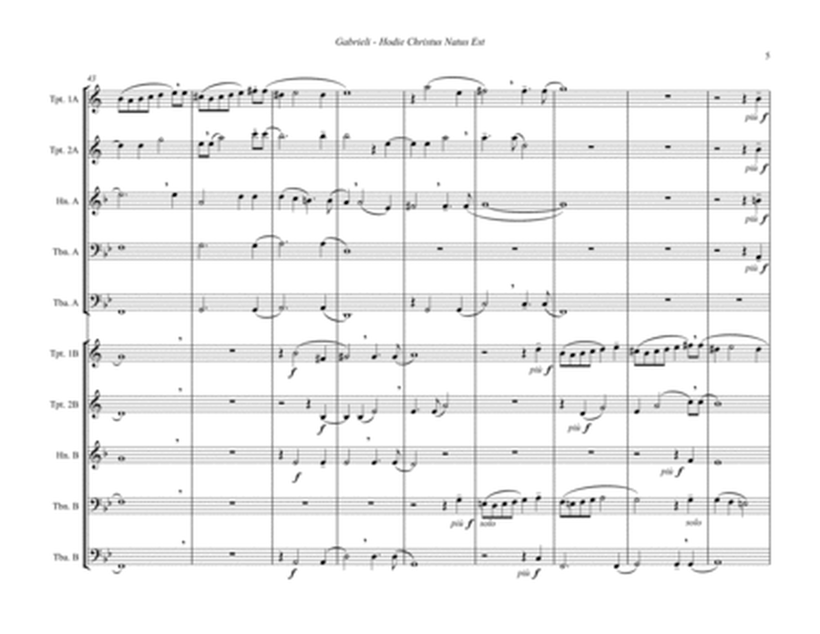 Hodie Christus Natus Est for 10-piece brass ensemble