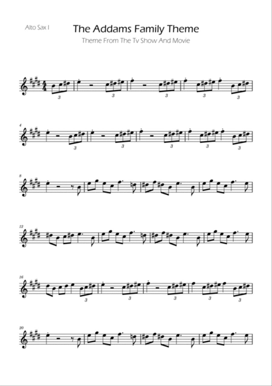 Addams Family Theme Woodwind Duet scores gallery preview page 3