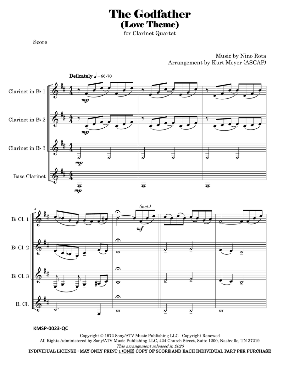 The Godfather (love Theme) Woodwind Ensemble scores gallery preview page 2