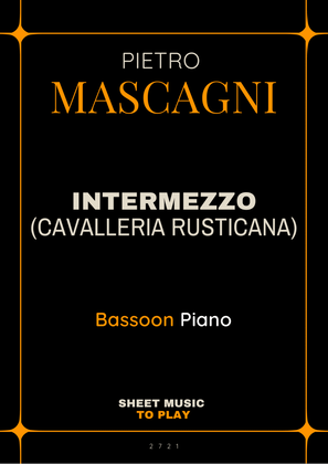 Book cover for Intermezzo from Cavalleria Rusticana - Bassoon and Piano (Full Score and Parts)