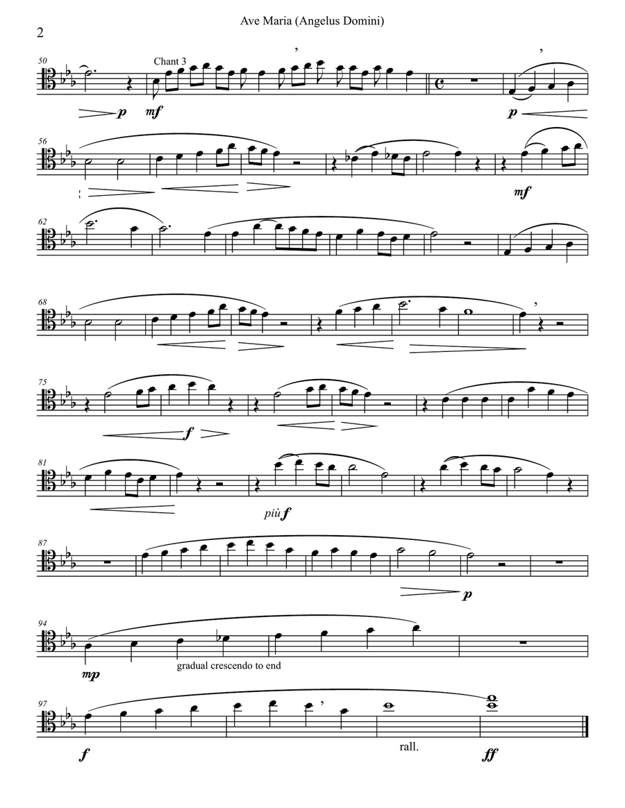 Ave Maria (Angelus Domini) 4-Part scores gallery preview page 2