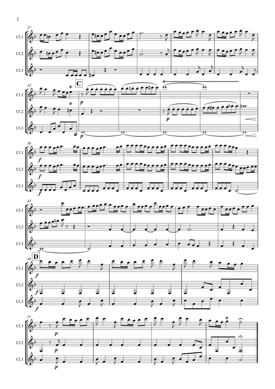 Vivaldi: The Four Seasons (Le quattro stagioni): Concerto No. 1 in E major, Op. 8, RV 269 Spring Clarinet Trio scores gallery preview page 2