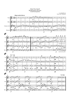 Beethoven: Wind Trio in C Major Op.87 Mvt.III Menuetto and Trio - woodwind quartet
