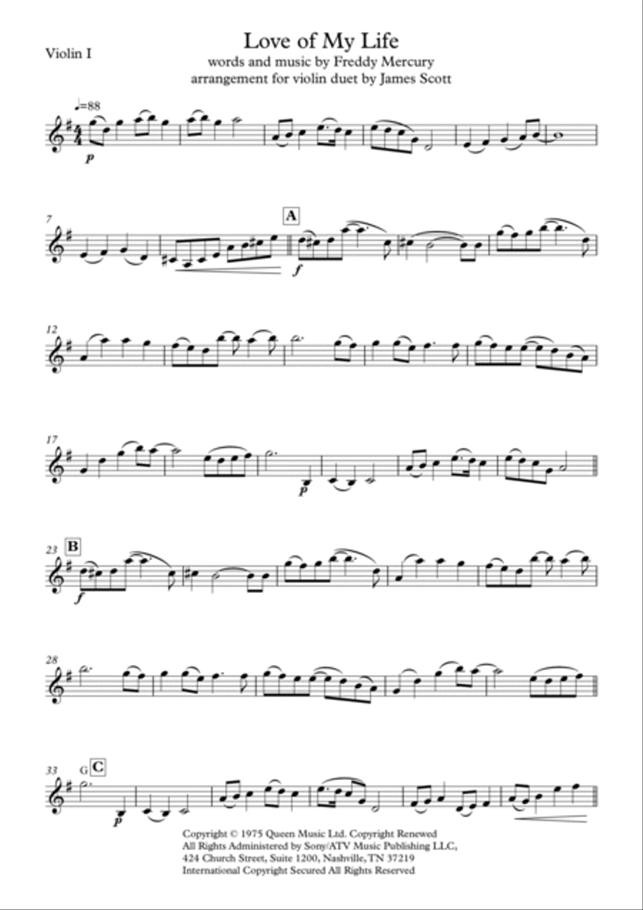 Love Of My Life String Duet scores gallery preview page 4