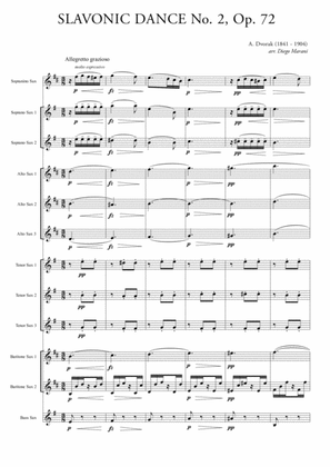 Slavonic Dance No. 2 Op. 72 for Saxophone Choir
