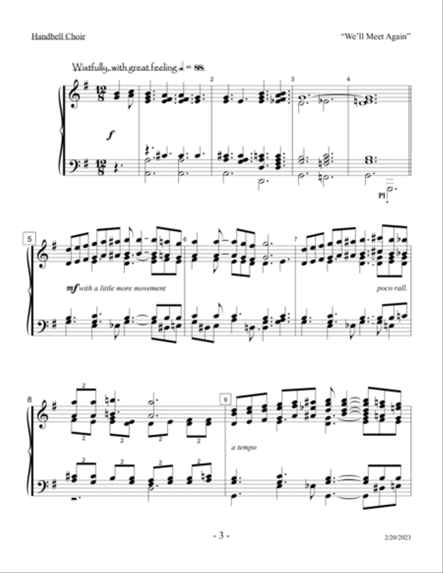We'll Meet Again Handbell Choir scores gallery preview page 3