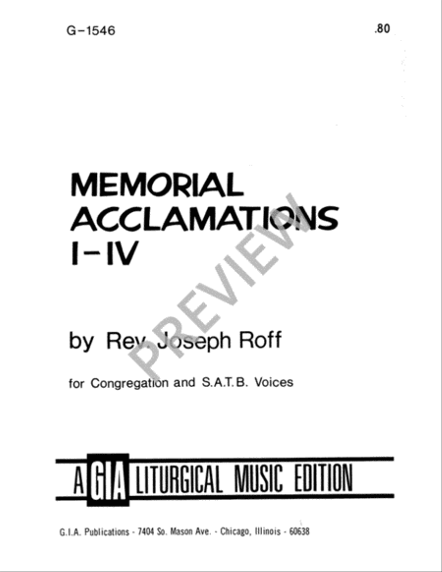 Memorial Acclamations I–IV 4-Part scores gallery preview page 2