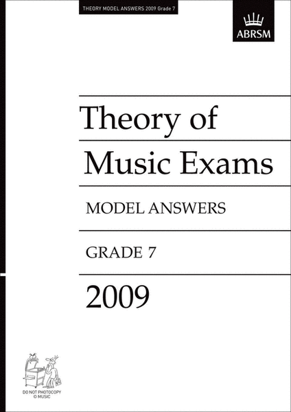 Theory of Music Exams 2009 Gr7 Model Answers