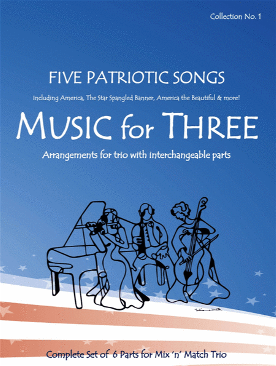 Music for Three, Collection #1 - Patriotic (Set Includes 7 Parts) Bassoon scores gallery preview page 1