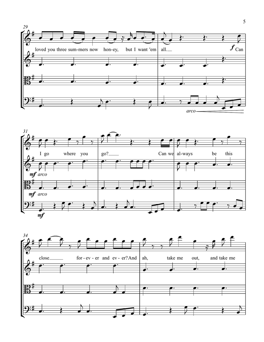 Lover Lover String Quartet scores gallery preview page 5