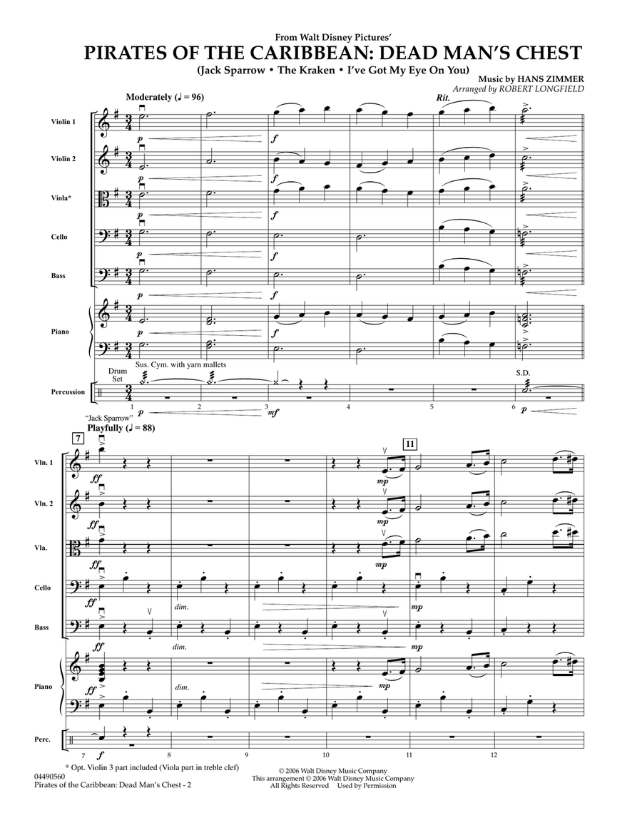 Pirates of the Caribbean: Dead Man's Chest - Full Score String Orchestra scores gallery preview page 1