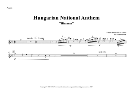 Hungarian National Anthem for Symphony Orchestra (Keith Terrett Olympic Anthem Series) image number null
