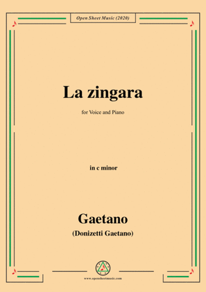 Book cover for Donizetti-La Zingara,in c minor,for Voice and Piano