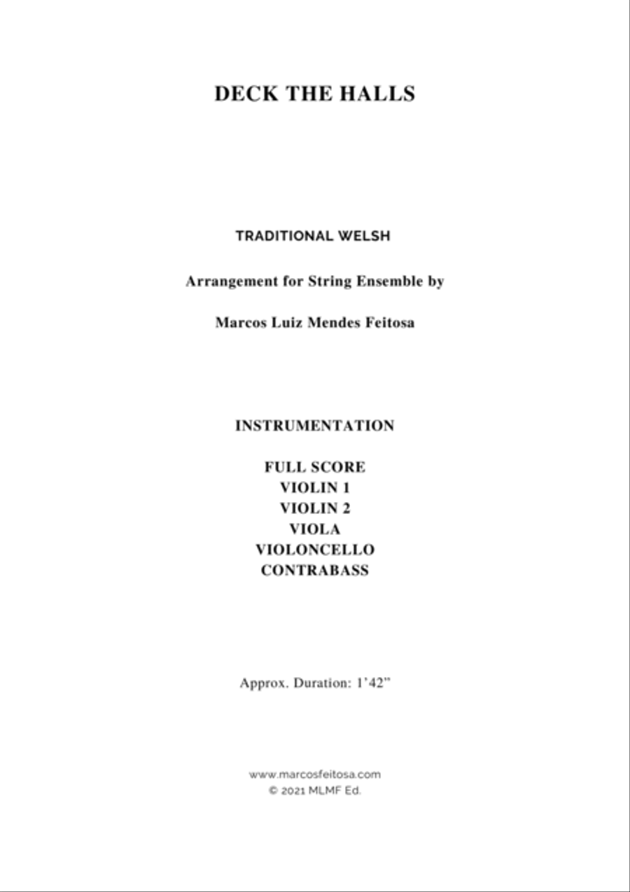 Deck The Halls - String Ensemble Cello scores gallery preview page 2