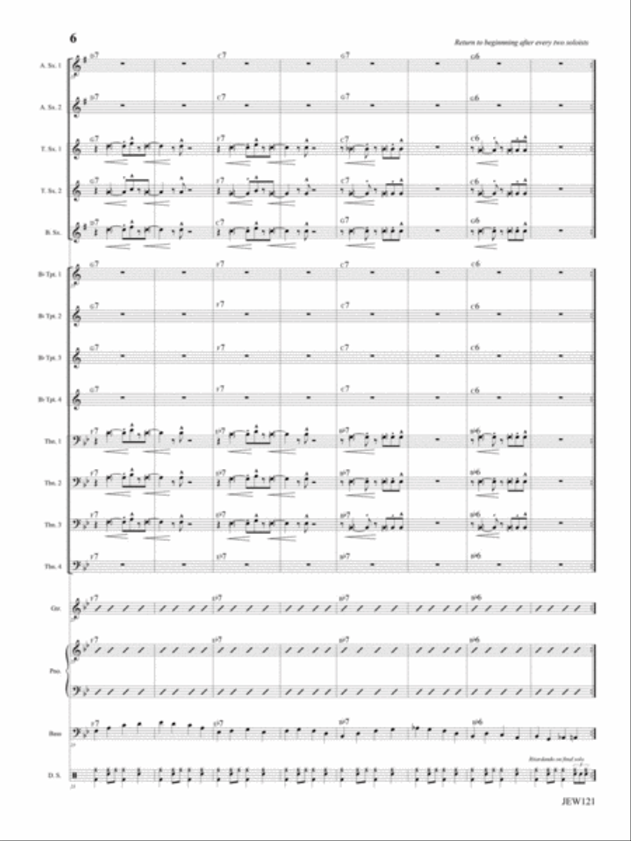 Bluesy Tuesday Jazz Ensemble scores gallery preview page 6