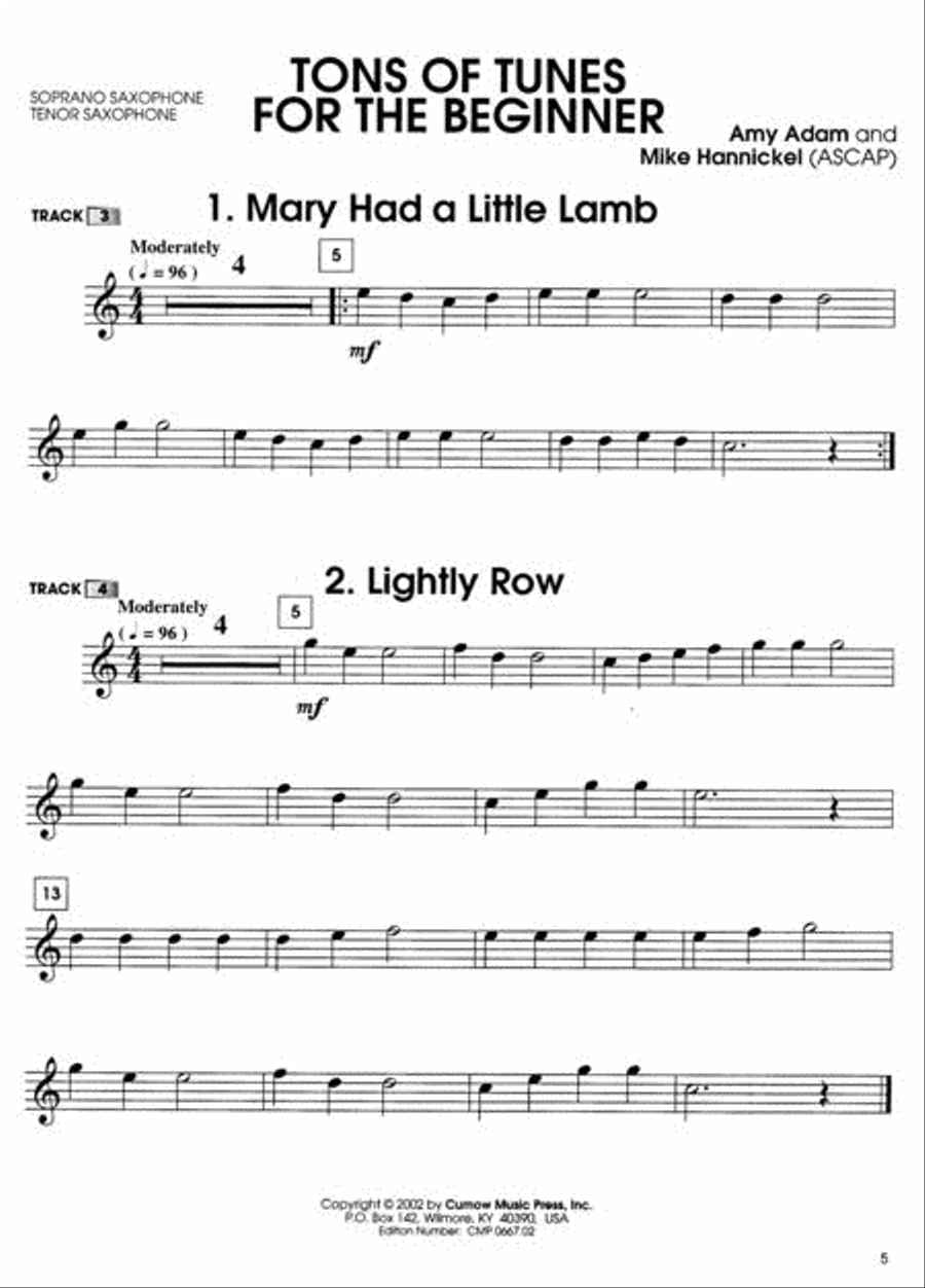 Tons of Tunes for the Beginner