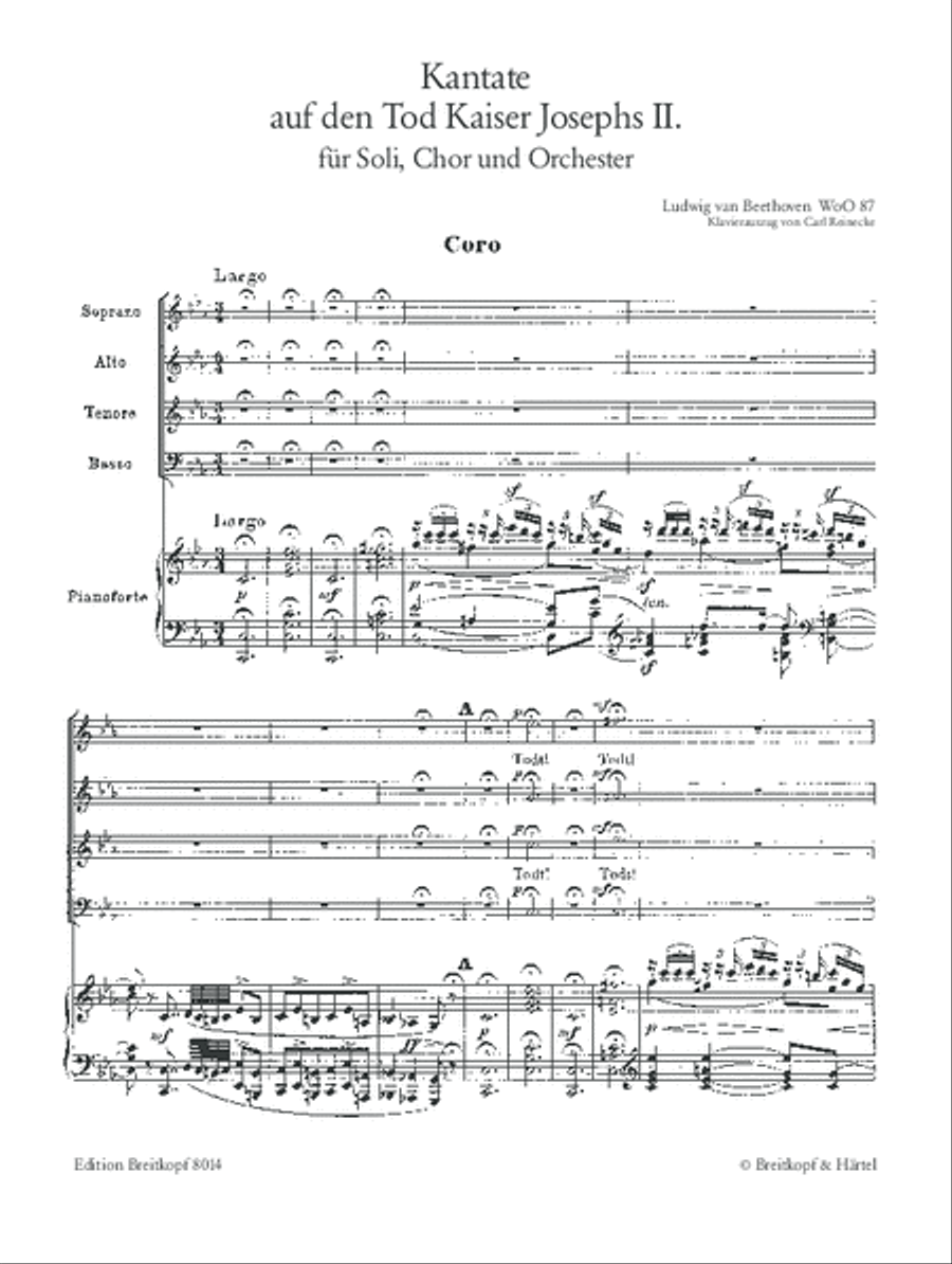 Kantate auf den Tod Kaiser Josephs II. WoO 87 4-Part scores gallery preview page 2