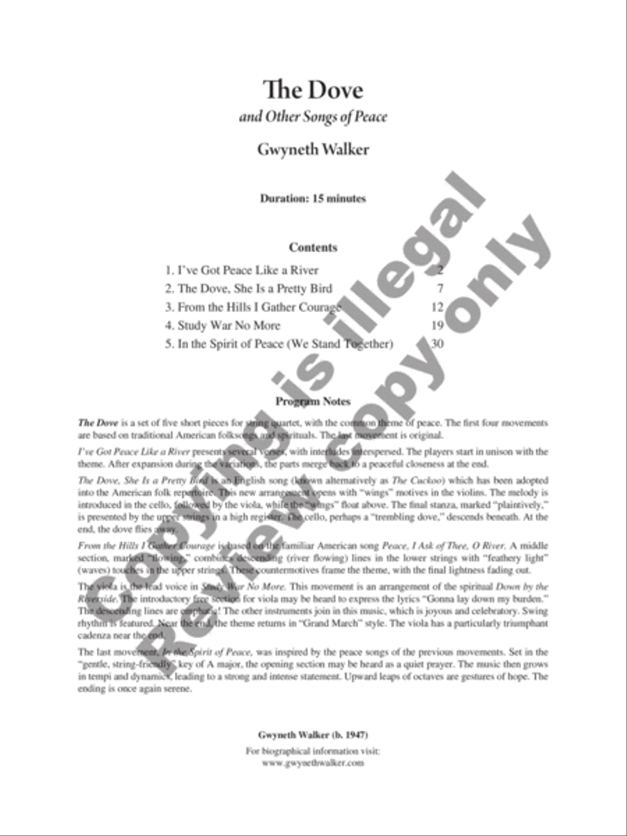The Dove and Other Songs of Peace (Complete Set) String Orchestra scores gallery preview page 3