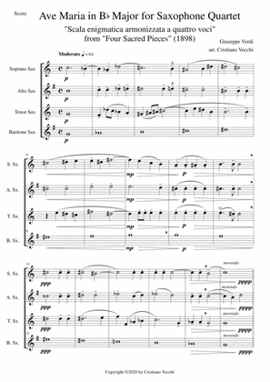 Ave Maria in Bb Major for Saxophone Quartet
