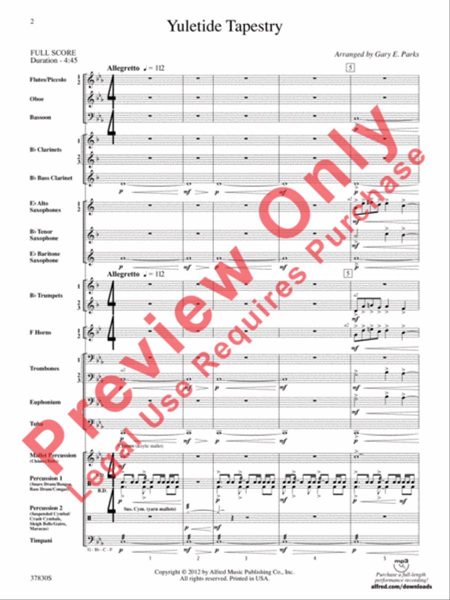 Yuletide Tapestry Concert Band scores gallery preview page 3