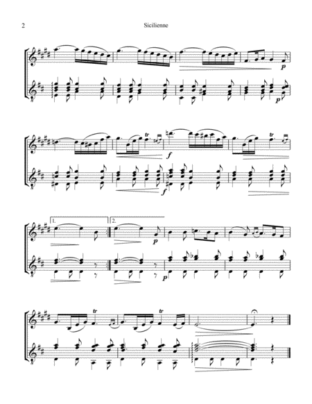 Sicilienne for clarinet in Bb and guitar image number null