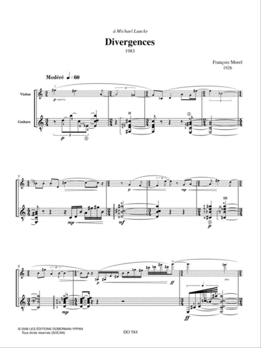Divergences (vln / guit.) Violin scores gallery preview page 4
