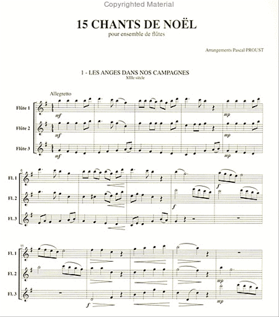 Chants de noël (15), pour flûte Flute scores gallery preview page 2