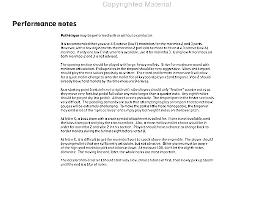 Pathetique Percussion Ensemble scores gallery preview page 3