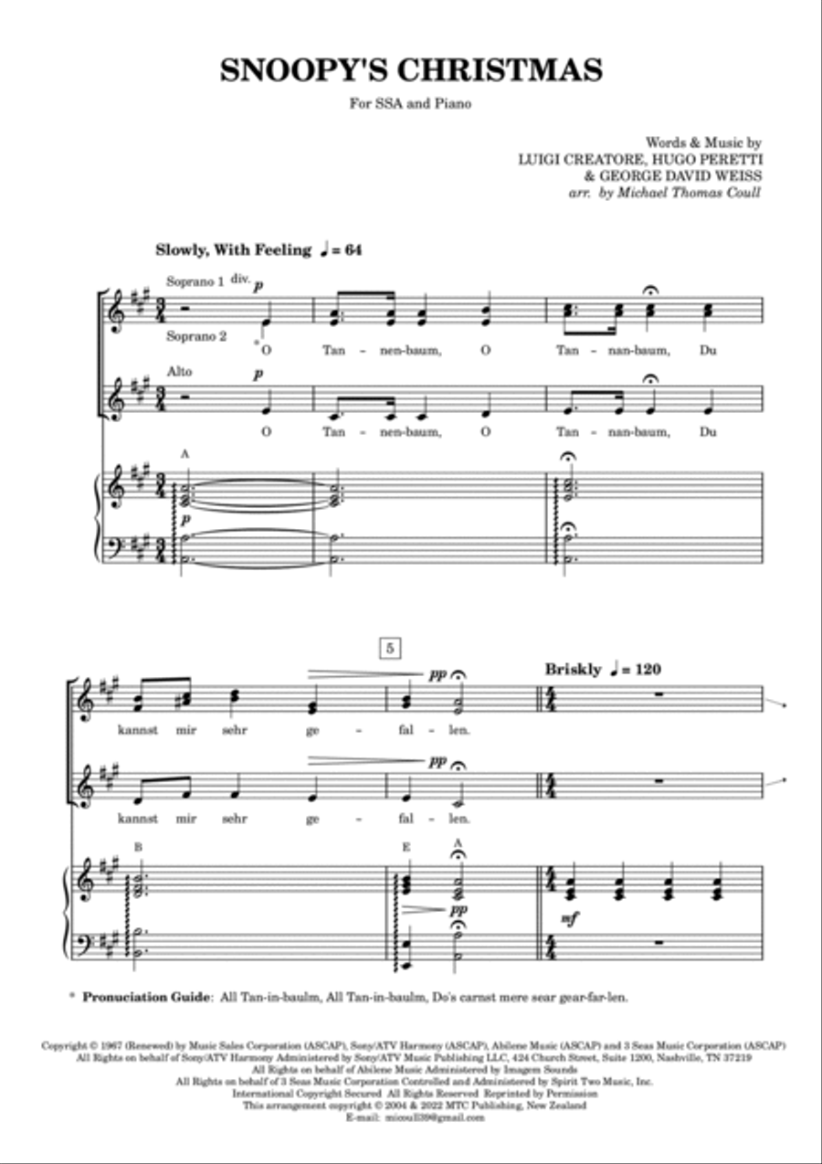 Snoopy's Christmas SSA scores gallery preview page 3