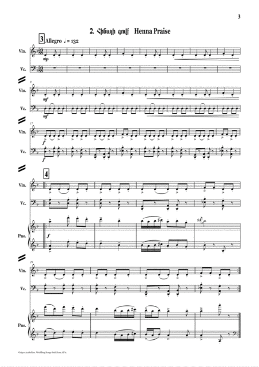 Wedding Songs Suit from Akn Piano Trio scores gallery preview page 3