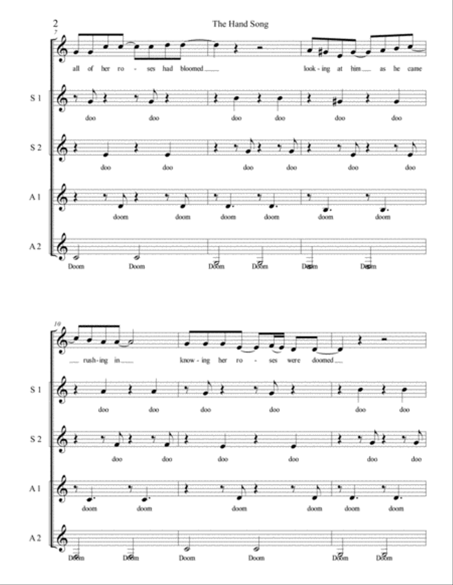 The Hand Song The Hand Song SSAA scores gallery preview page 2