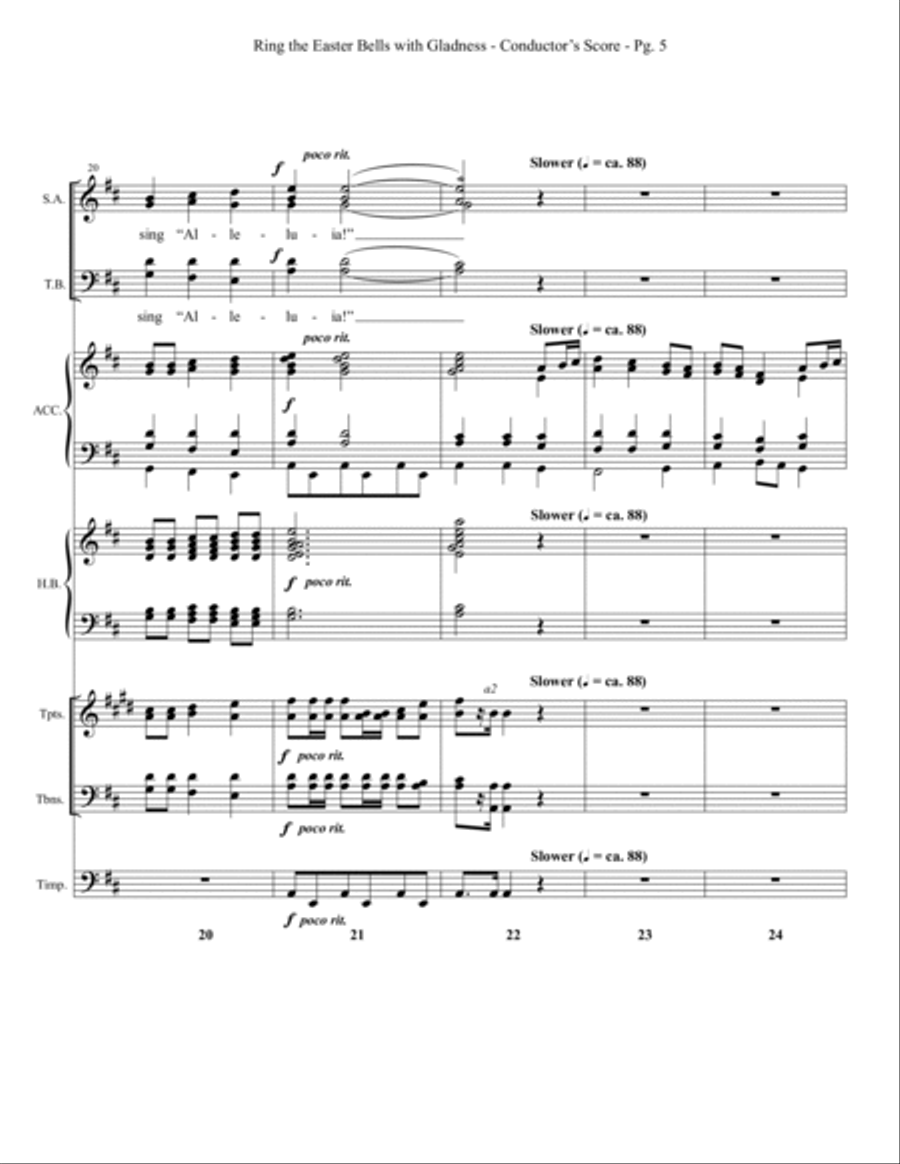Ring the Easter Bells with Gladness - Full Score Choir scores gallery preview page 5