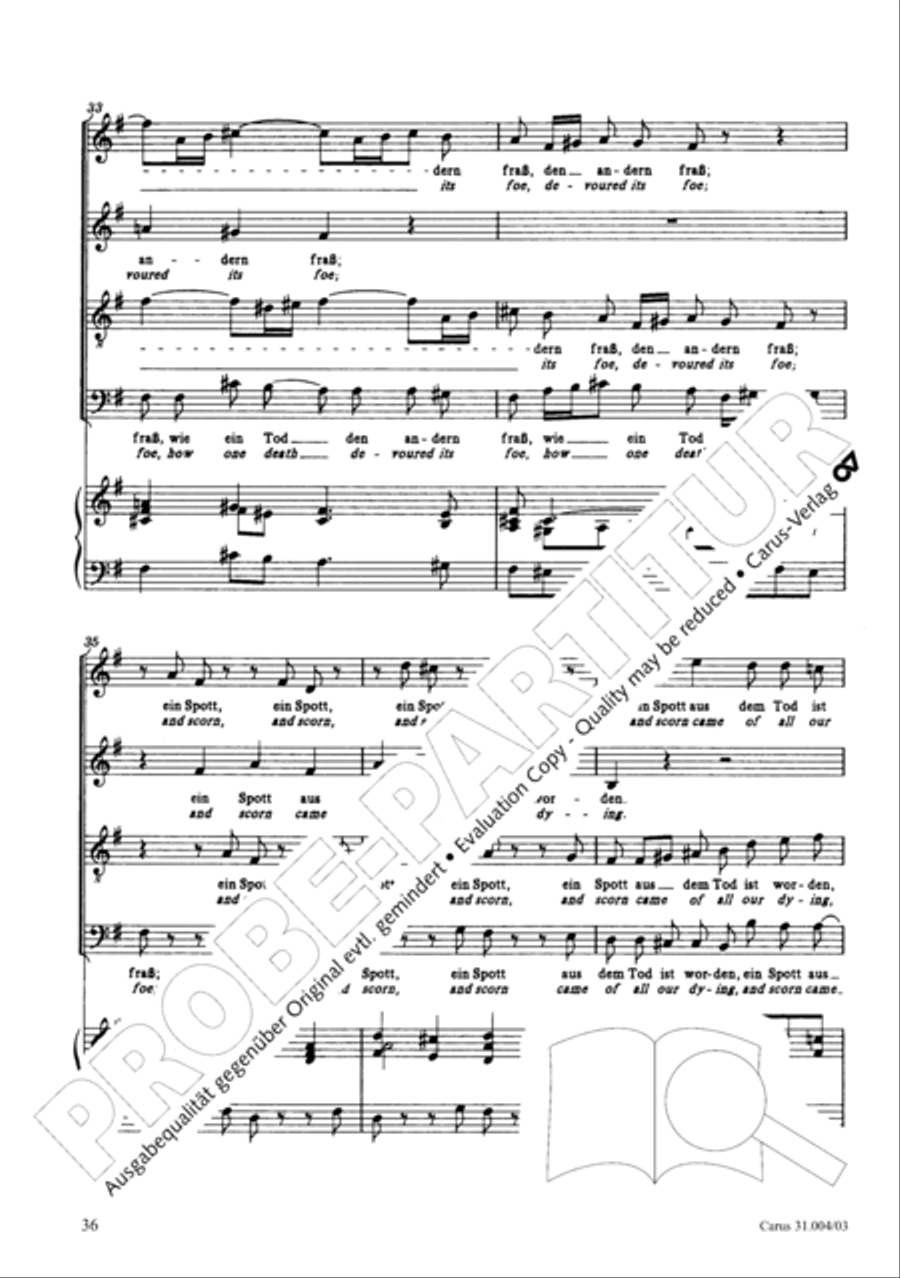 Christ lay in death's cold prison (Christ lag in Todesbanden) 4-Part scores gallery preview page 37