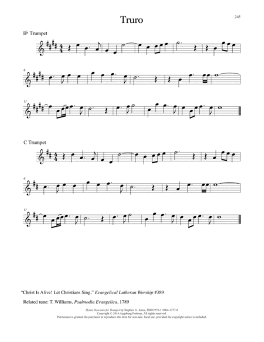 Hymn Descants for Trumpet C Trumpet scores gallery preview page 246