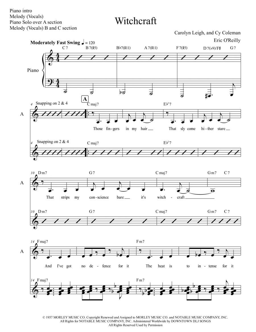 Witchcraft Witchcraft Voice scores gallery preview page 1