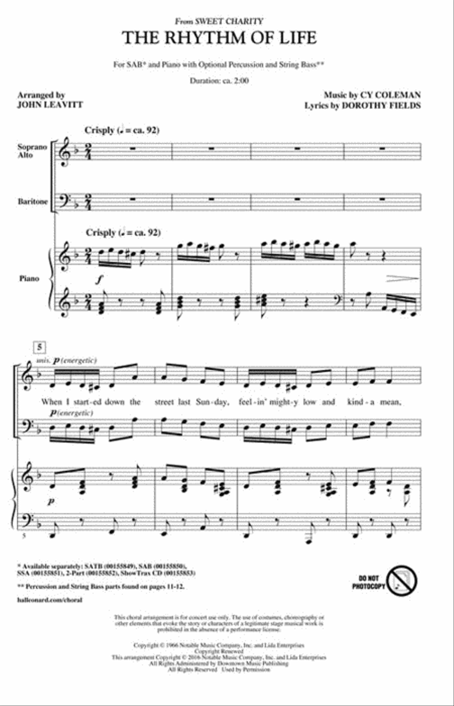 The Rhythm of Life 3-Part scores gallery preview page 2
