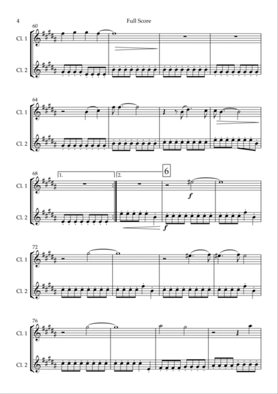 City Of Blinding Lights Clarinet Duet scores gallery preview page 4