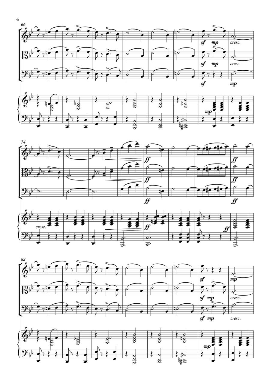 Tchaikovsky: Nutcracker Waltz Finale (for Piano Quartet) Piano Quartet scores gallery preview page 5