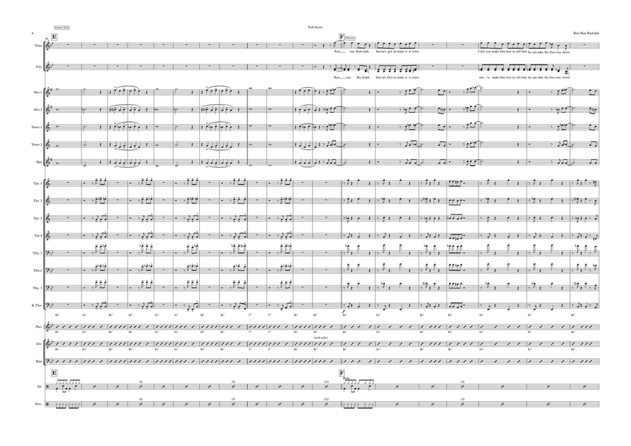 Run Rudolph Run Jazz Ensemble scores gallery preview page 4