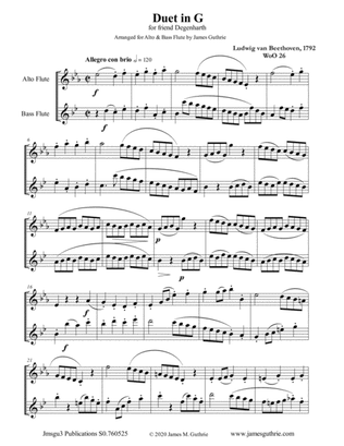 Beethoven: Duet WoO 26 for Alto & Bass Flute