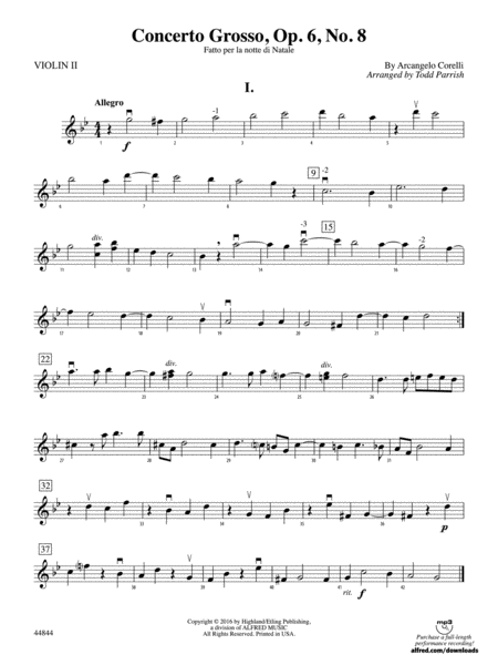 Concerto Grosso, Op. 6, No. 8: 2nd Violin