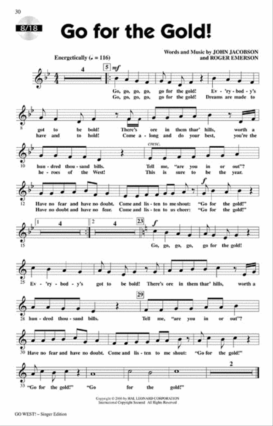 Go West! Choir scores gallery preview page 5