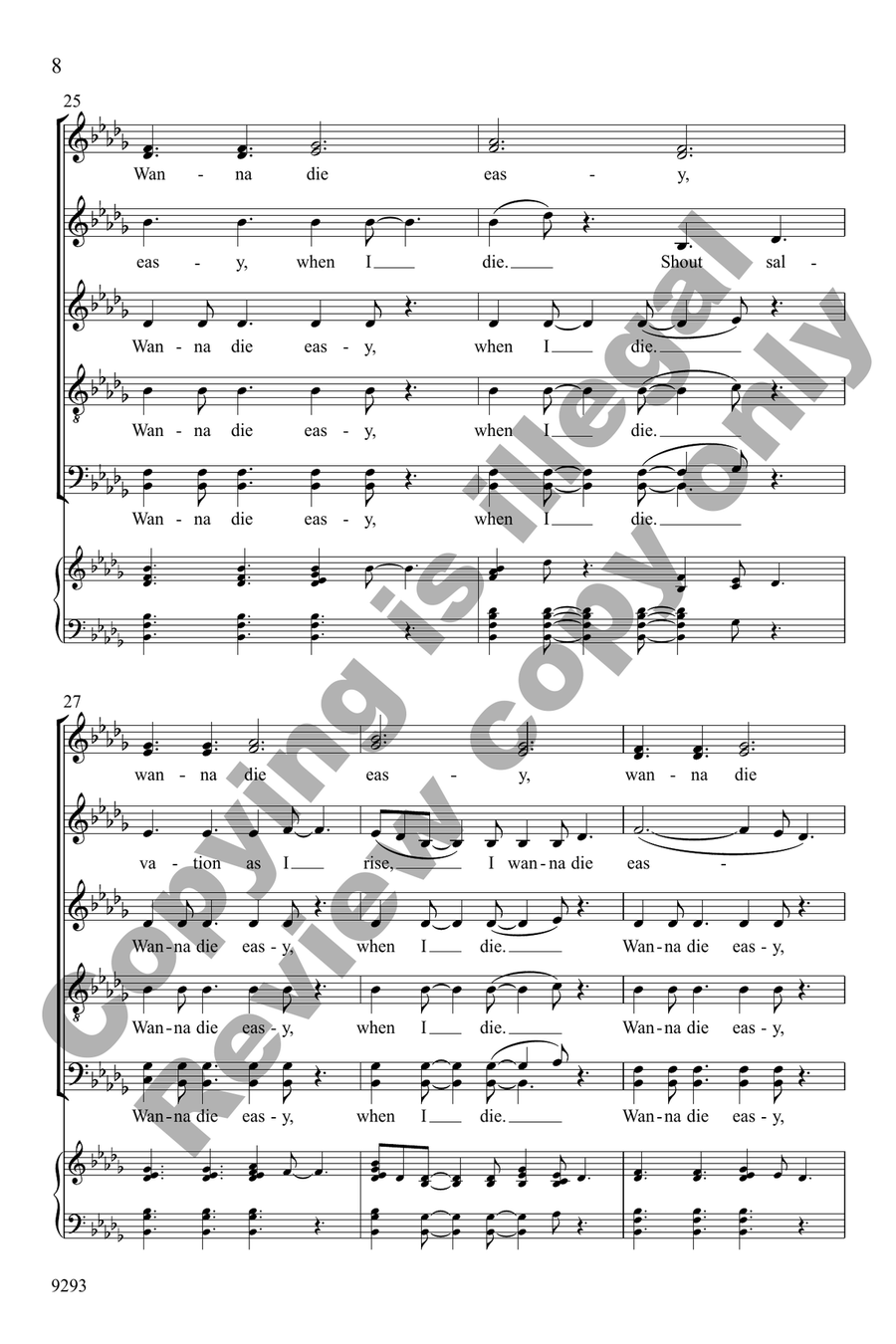 Wanna Die Easy, When I Die Divisi scores gallery preview page 7