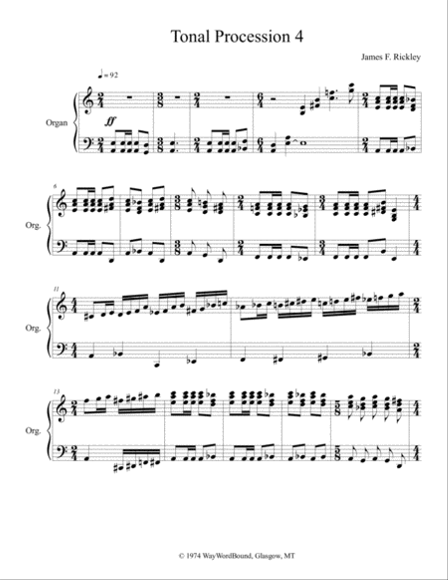 Tonal Procession 4 And So It Is Piano Solo scores gallery preview page 1