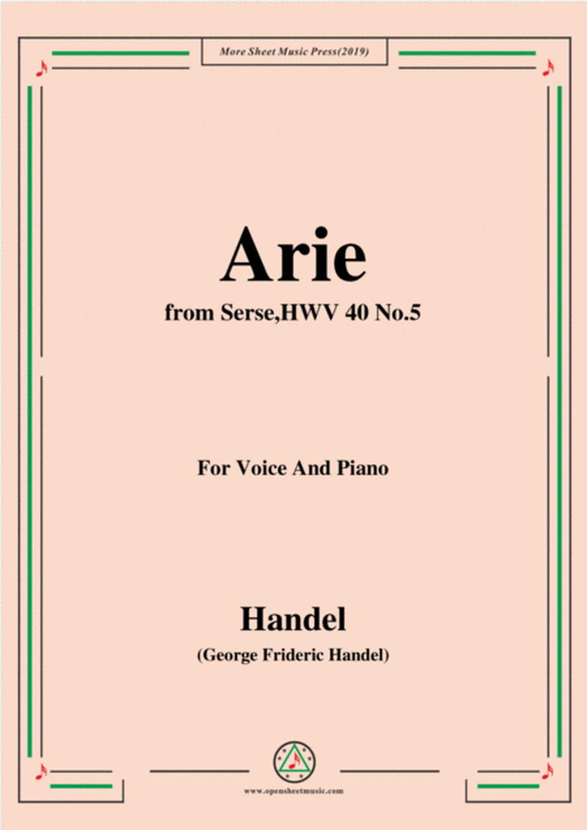 Handel-Arie,from Serse HWV 40 No.5,for Voice&Piano image number null