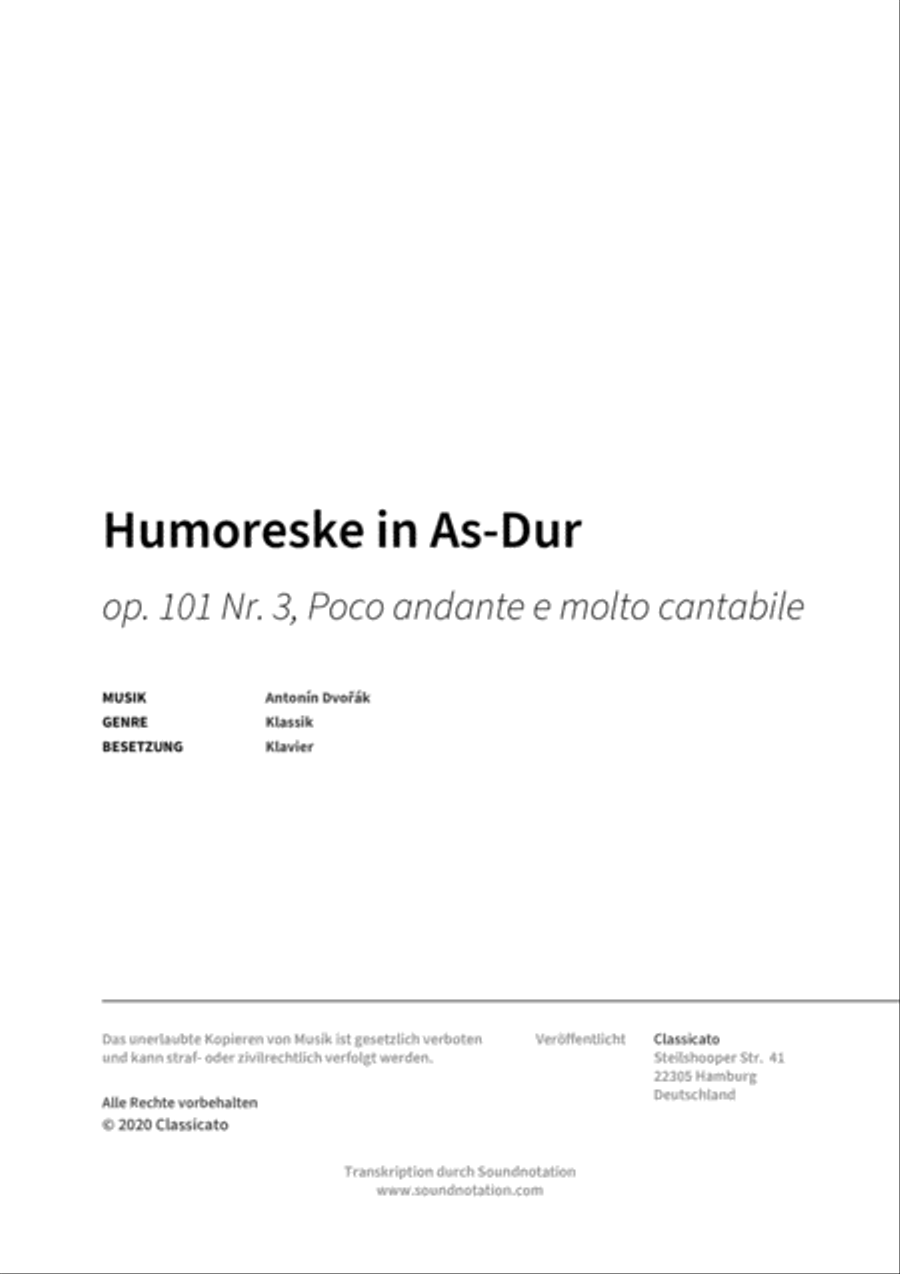 Humoreske in As-Dur Piano Solo scores gallery preview page 2