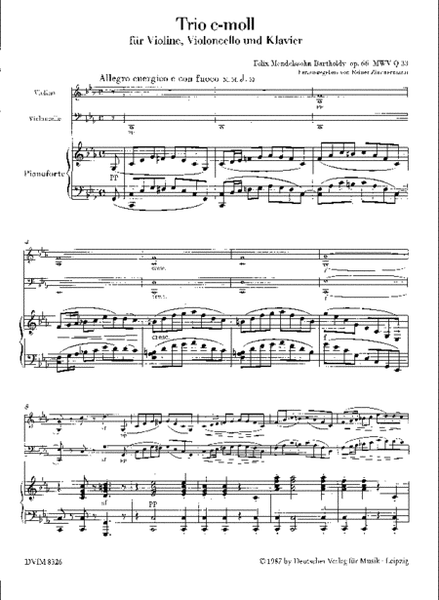 Piano Trio in C minor Op. 66 MWV Q 33