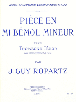 Book cover for Piece In Eb Minor (bass Trombone, Piano)